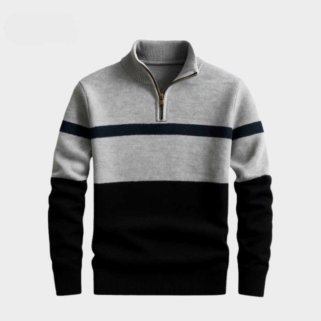 Heritage Stripe Zip Knit Sweater