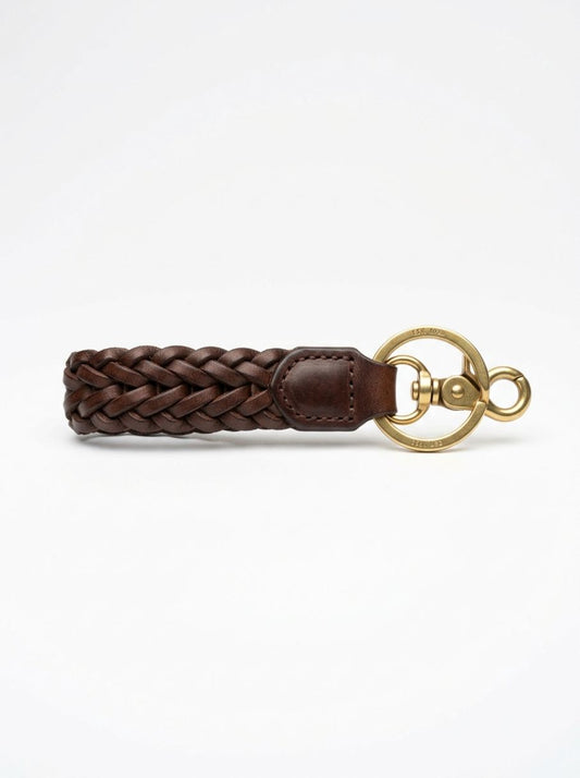 Classic Braided Leather Key Fob